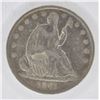Image 1 : 1861-O SEATED HALF DOLLAR, XF/AU KEY DATE!