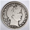 Image 1 : 1915 BARBER HALF DOLLAR, CHOICE VG+