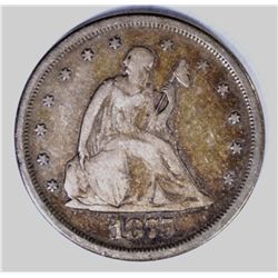1875-S TWENTY CENT PIECE, F/VF