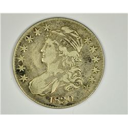 1830 BUST HALF DOLLAR, VF+
