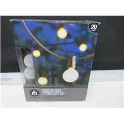 New Frosted Bulb Light Set / 20ft indoor/outdoor Tested Working