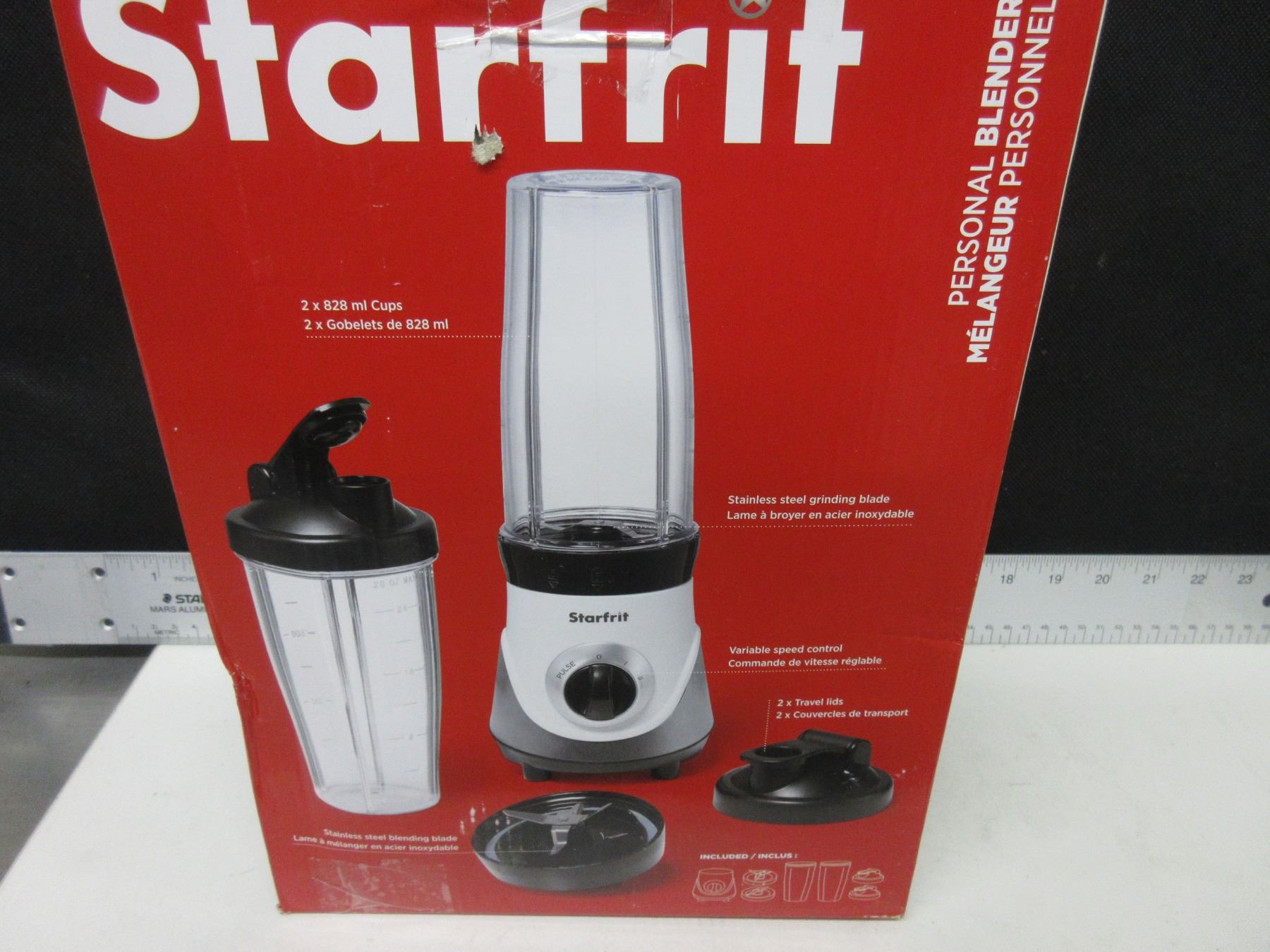 New Starfrit Personal Blender / 2 blades inc.& 2 cups with lids