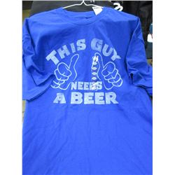 New Mens This Guy needs a Beer T-Shirt size XL