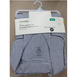New Mens Woven Pyjama 2 piece set top & bottom size XL  / 40-42"