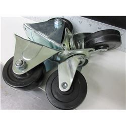 4 New Castors 3 inch / 2 swivel and 2 stationary