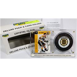 JOHNNY BUCYK AUTOGRAPHED PUCK FRAMED.