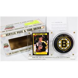 BOBBY ORR SIGNED PUCK FRAMED.