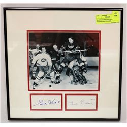 GORDIE HOWE AND TED LINDSAY AUTOGRAPHS FRAMED.
