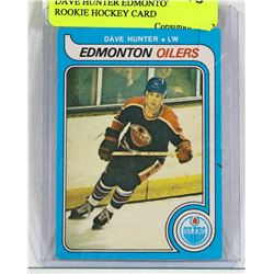 DAVE HUNTER EDMONTON OILERS ROOKIE HOCKEY CARD