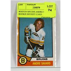 BOSTON BRUINS ANDRE SAVARD ROOKIE HOCKEY CARD