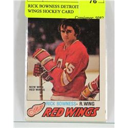 RICK BOWNESS DETROIT RED WINGS HOCKEY CARD