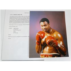 LARRY HOLMES BOXER AUTOGRAPH 8X10 PICTURE.