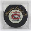 Image 1 : MAURICE RICHARD SIGNED HOCKEY PUCK FRAMED.