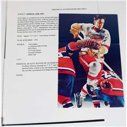 TED LINDSAY AUTOGRAPHED PICTURE.