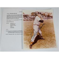 TED WILLIAMS AUTOGRAPHED 8X10 PICTURE.