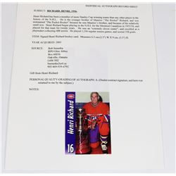 HENRI RICHARD SIGNED CARD.