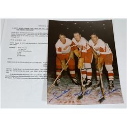 GORDIE HOWE, SID ABEL, TED LINDSAY AUTOGRAPHED