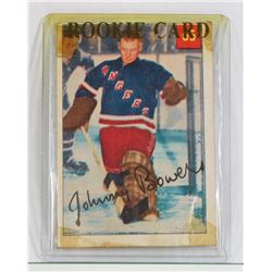 1953-54 JOHNNY BOWER ROOKIE CARD.
