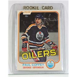 1981 PAUL COFFEY ROOKIE CARD.