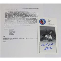 GLENN HALL SIGNED CARD.