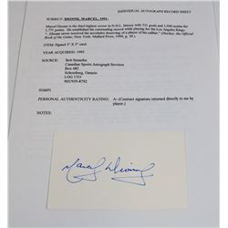 MARCEL DIONNE SIGNED CARD.