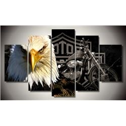 NEW 5PC FRAMED HARLEY DAVIDSON EAGLE SHOWHOME