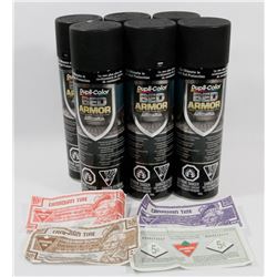 6 CANS OF RED ARMOUR TRUCK BOX LINER