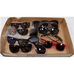 FLAT OF DESIGNER REPLICA NEW AND USED SUNGLASSES