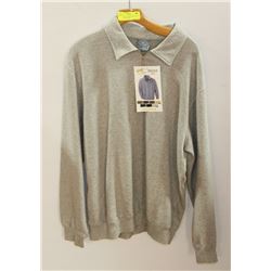 NEW SIZE L VINTAGE ASH CITY 1/4 ZIP GREY SWEATER.