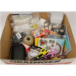 BOX W/ARTS & CRAFTS SUPPLIES INCL. ZIP-