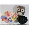 Image 1 : BOX OF POTTERY OWL, BOWLS
