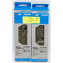 2 SHIMANO 105 BICYCLE CHAINS FOR 10 SPEED ROAD