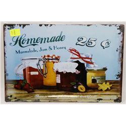 NEW 12" X 8" HOMEMADE MARMALADE, JAM & HONEY METAL