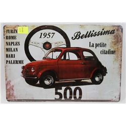 NEW 12" X 8" 1957 FIAT 500 METAL SIGN