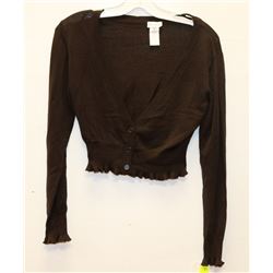 NEW BROWN ARIANNE HALF SWEATER SIZE SMALL