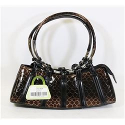 BROWN SNAKESKIN STYLE HANDBAG