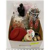 Image 1 : BOX W/NEW ITEMS INCL. RED JEWELRY BOX,