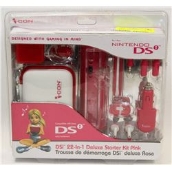 NINTENDO DS 22 IN 1 PINK DELUXE STARTER KIT.