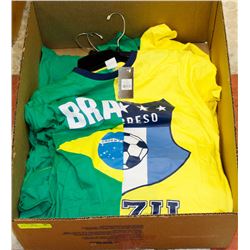 BOX OF BRAZIL T-SHIRTS ASSORTED SIZES