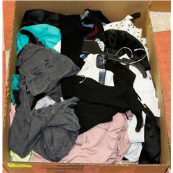 BOX OF ASSORTED LADIES CLOTHING, VARIOUS SIZES