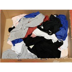 BOX OF ASSORTED LADIES CLOTHES, VARIOUS SIZES