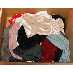 BOX OF ASSORTED LADIES CLOTHES, VARIOUS SIZES