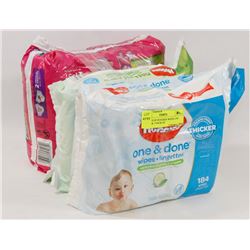 2 PACKS OF HUGGIES WIPES (184 EACH) & 1 PACK OF