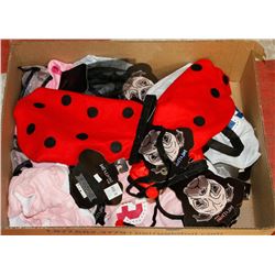 BOX OF ASSORTED DOG COSTUMES, VARIOUS SIZES