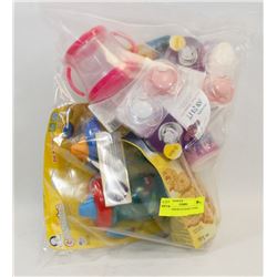 BAG OF ASSORTED BABY ITEMS.