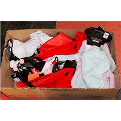 BOX OF ASSORTED DOG COSTUMES, VARIOUS SIZES