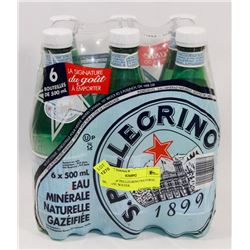 6 PACK OF PELLEGRINO NATURAL MINERAL WATER.