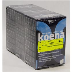 3 BOXES OF KOENA TODDLER DAILY PROBIOTIC