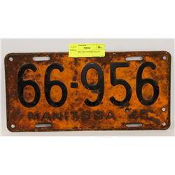 MANITOBA 1945 LICENSE PLATE
