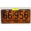Image 1 : MANITOBA 1945 LICENSE PLATE